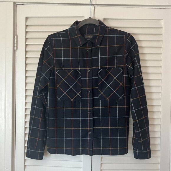 Pendleton Tops - Pendleton buttondown XS black plaid women oversized flannel